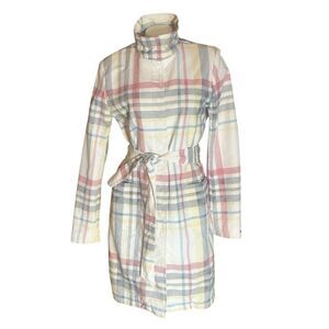 Tommy Hilfiger Woman’s Vintage‎ Plaid Trench Coat  Sz M